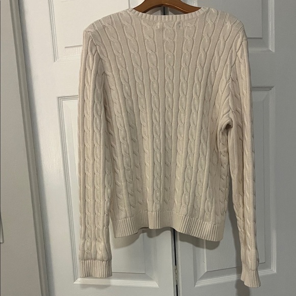 Ralph Lauren Beige Cable Knit Sweater with Crest Patch - Picture 8 of 10